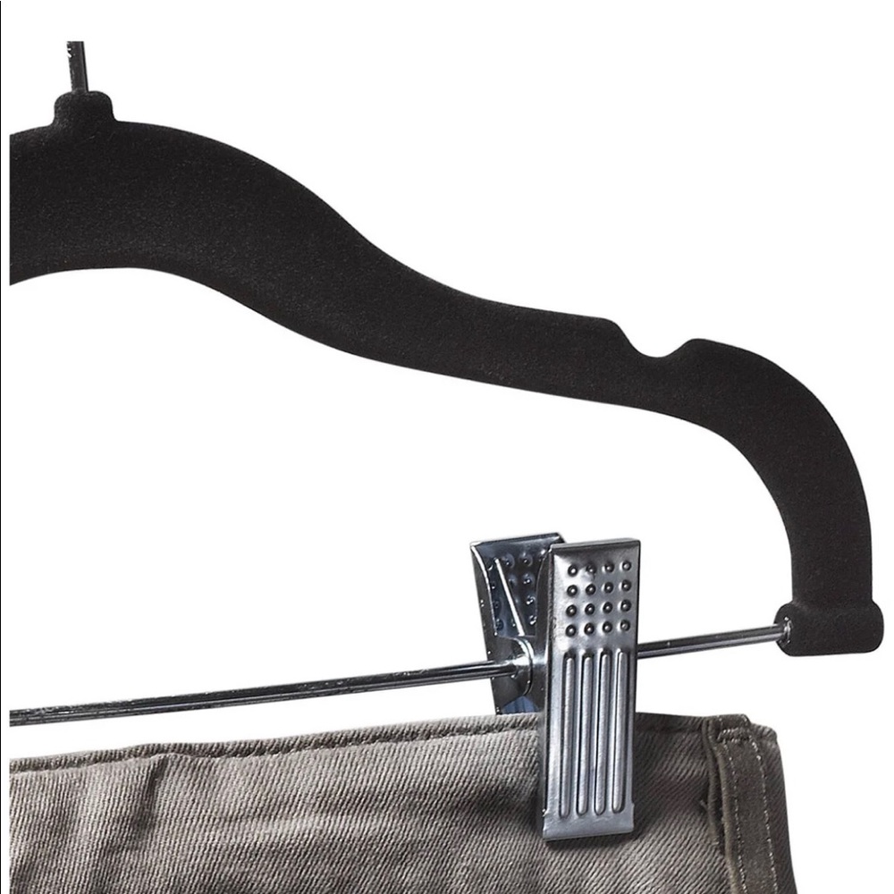 Children’s Velvet Pant Hangers-Black. Set of 14. - Picture 5 of 7